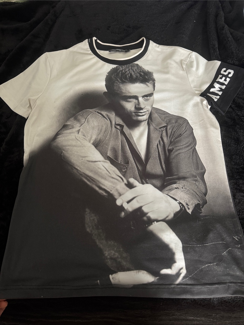 Dolce & Gabbana Black and White Photo Print Short Sleeve Tee